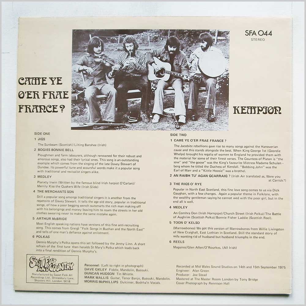 Kempion - Came Ye O'er Frae France  (SFA 044) 