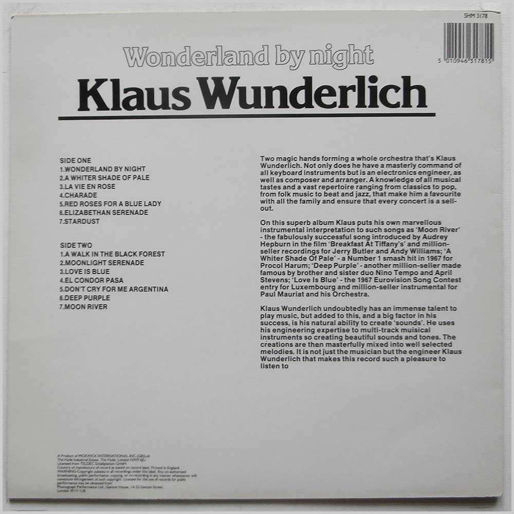 Klaus Wunderlich - Wonderland By Night  (SHM 3178) 