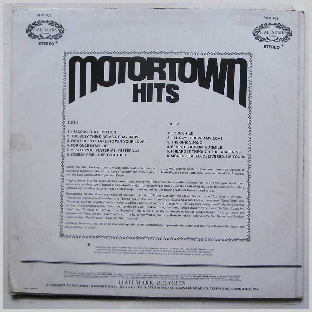Various - Motortown Hits  (SHM 703) 