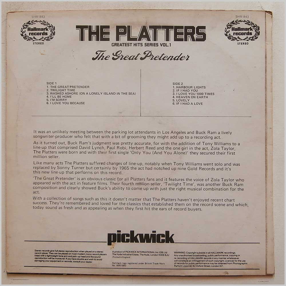 The Platters - The Great Pretender  (SHM 843) 