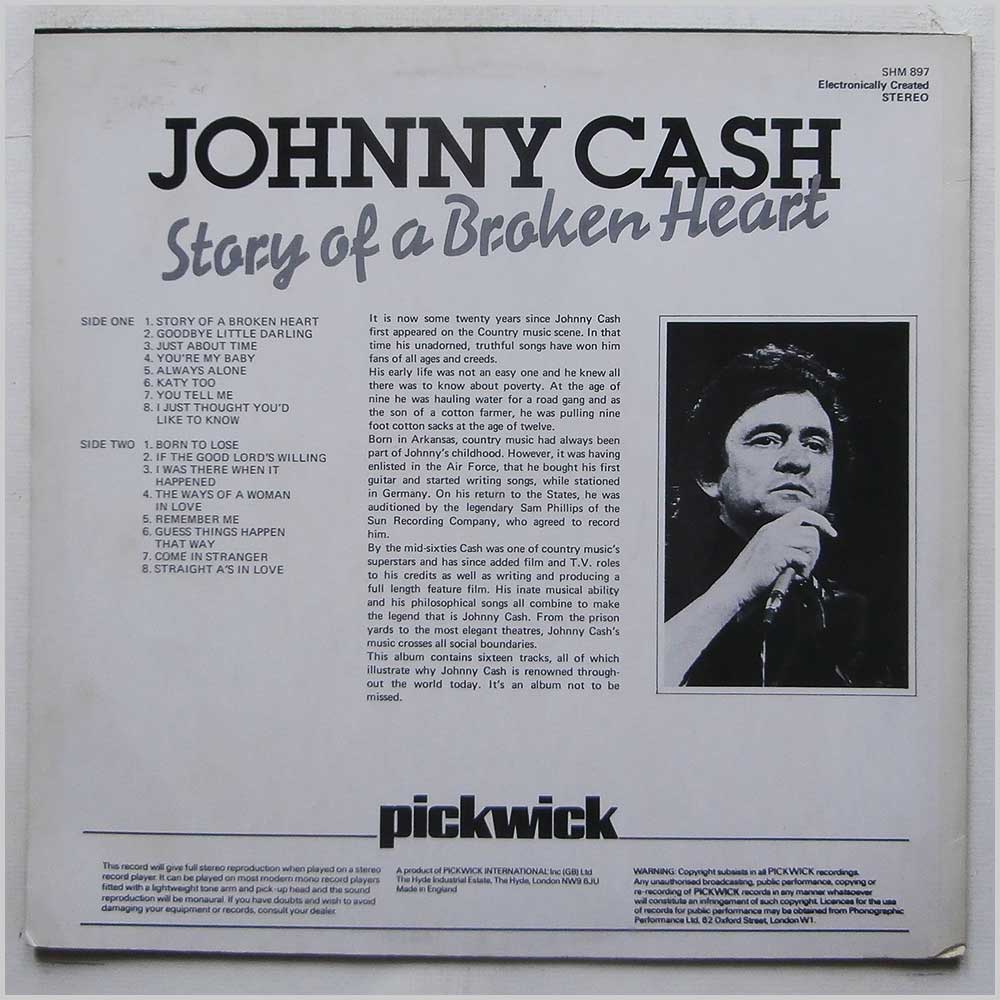 Johnny Cash - Story Of A Broken Heart  (SHM 897) 