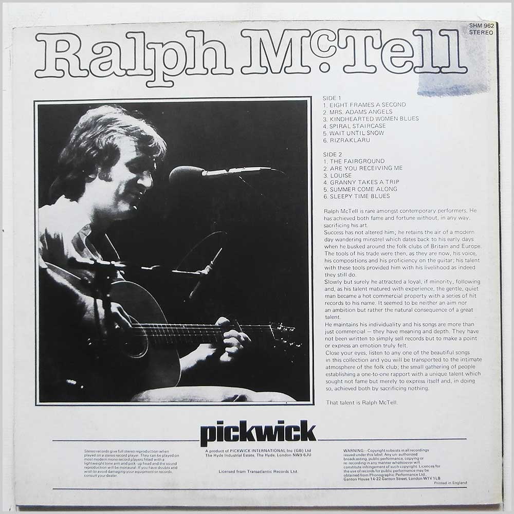Ralph McTell - Ralph McTell  (SHM 962) 
