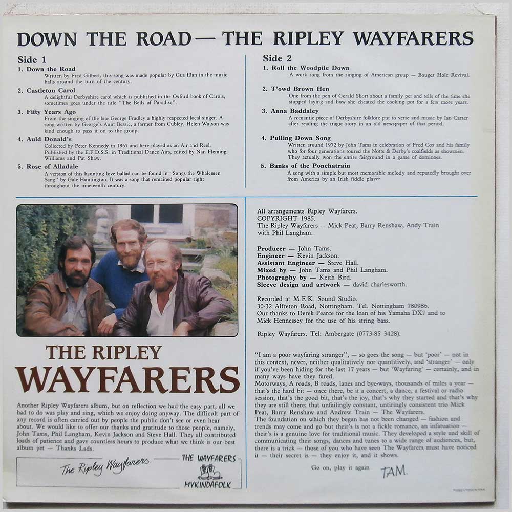The Ripley Wayfarers - Down The Road  (SIN 001) 