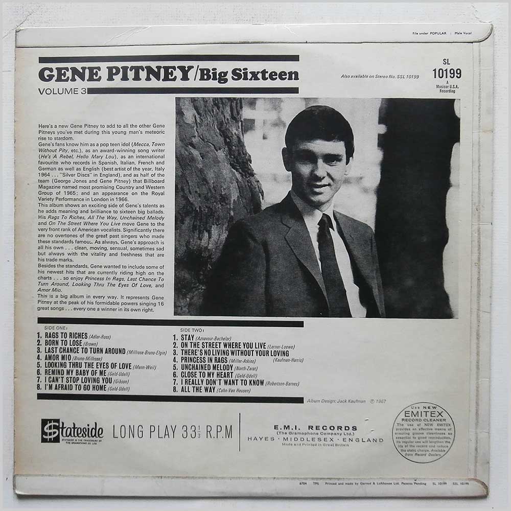 Gene Pitney - Big Sixteen Vol.3  (SL 10199) 