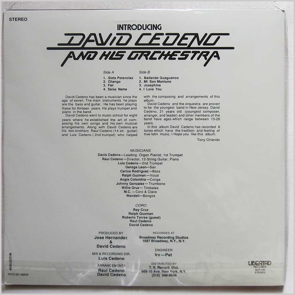 David Cedeno and His Orchestra - Introducing David Cedeno and His Orchestra  (SLP-101) 