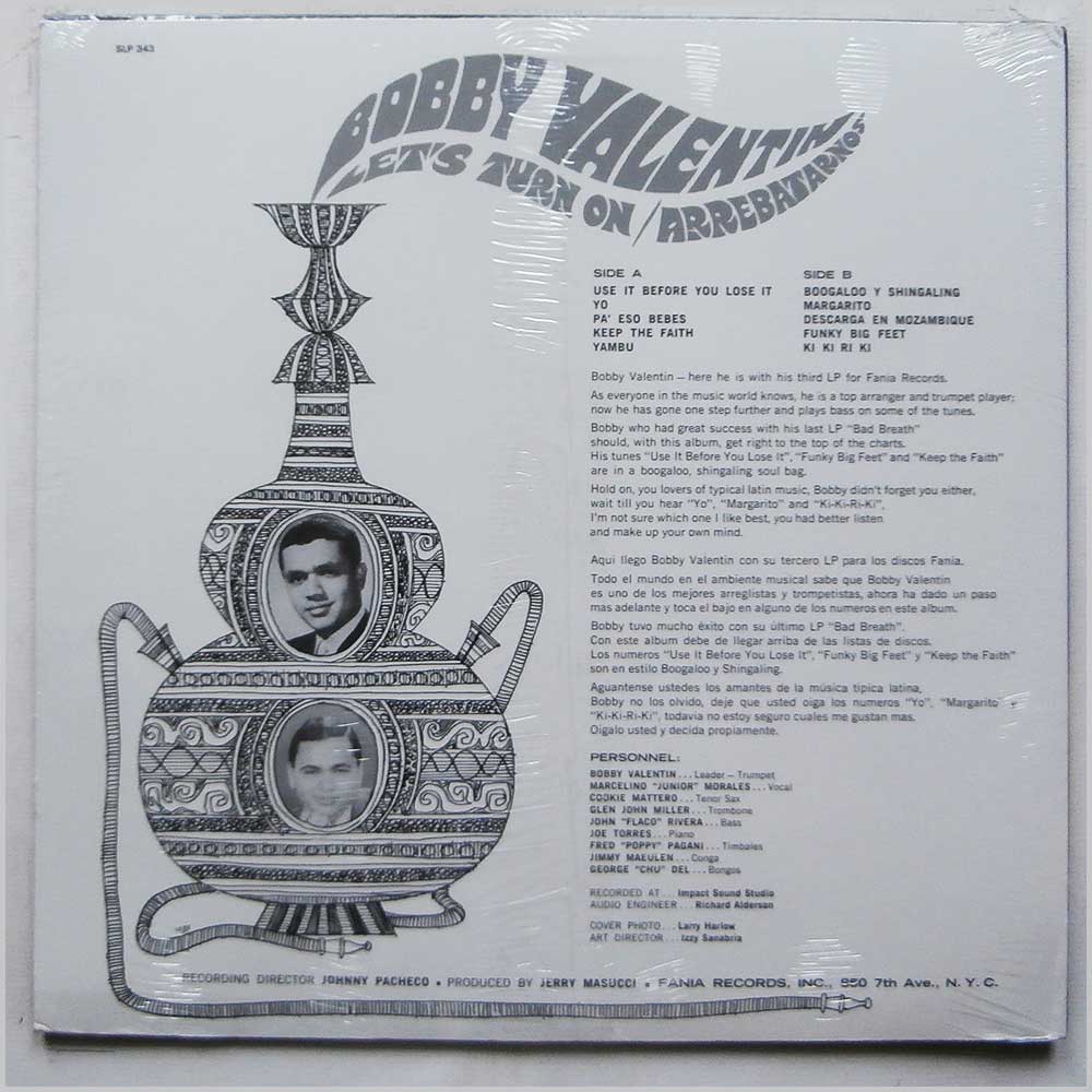 Bobby Valentin - Let's Turn On, Arrebatarnos  (SLP 343) 