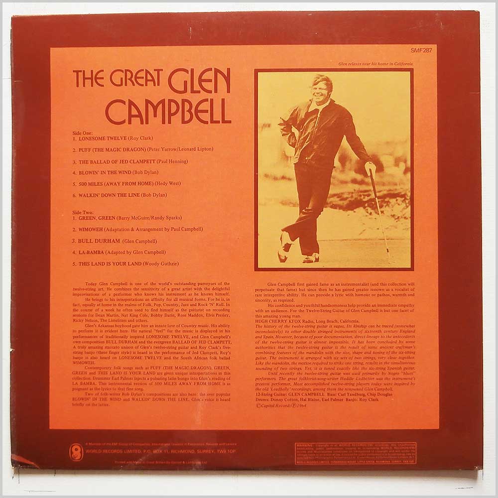Glen Campbell - The Great Glen Campbell Plays Twelve String  (SMF 287) 