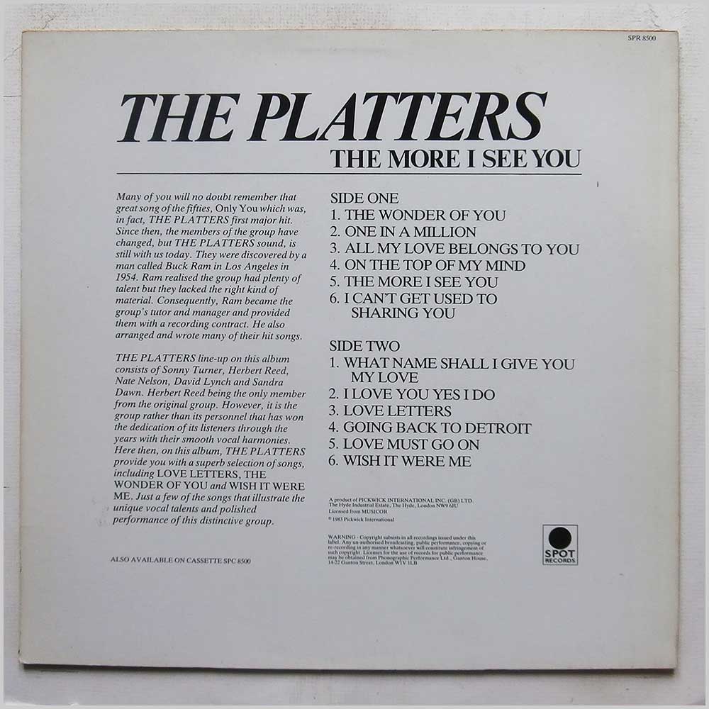 The Platters - The More I See You  (SPR 8500) 