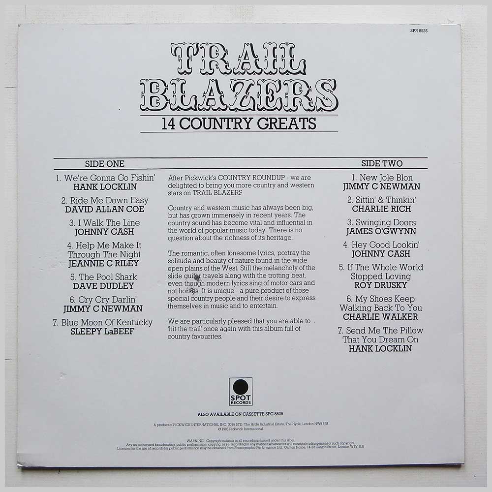 Various - Trail Blazers: 14 Country Greats  (SPR 8525) 