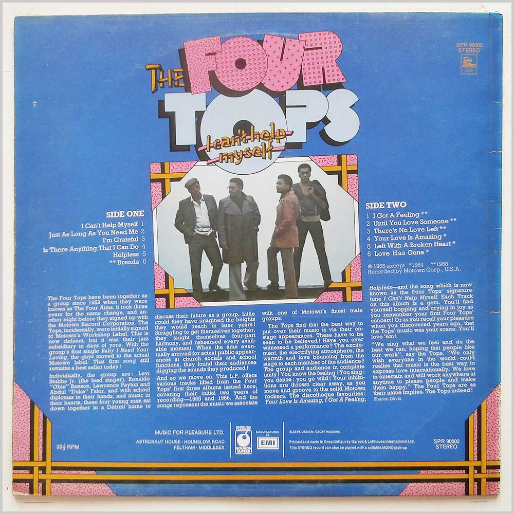 The Four Tops - I Can't Help Myself  (SPR 90002) 