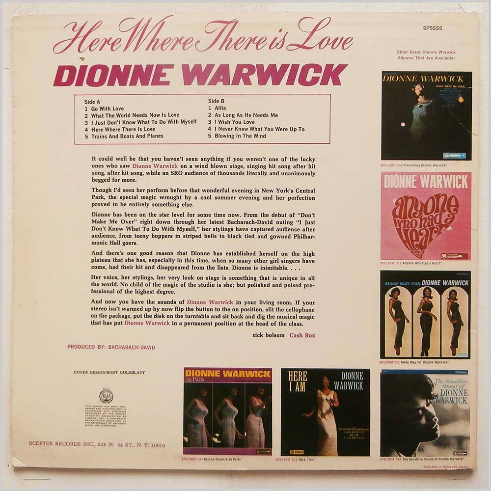 Dionne Warwick - Here, Where There Is Love  (SPS555) 
