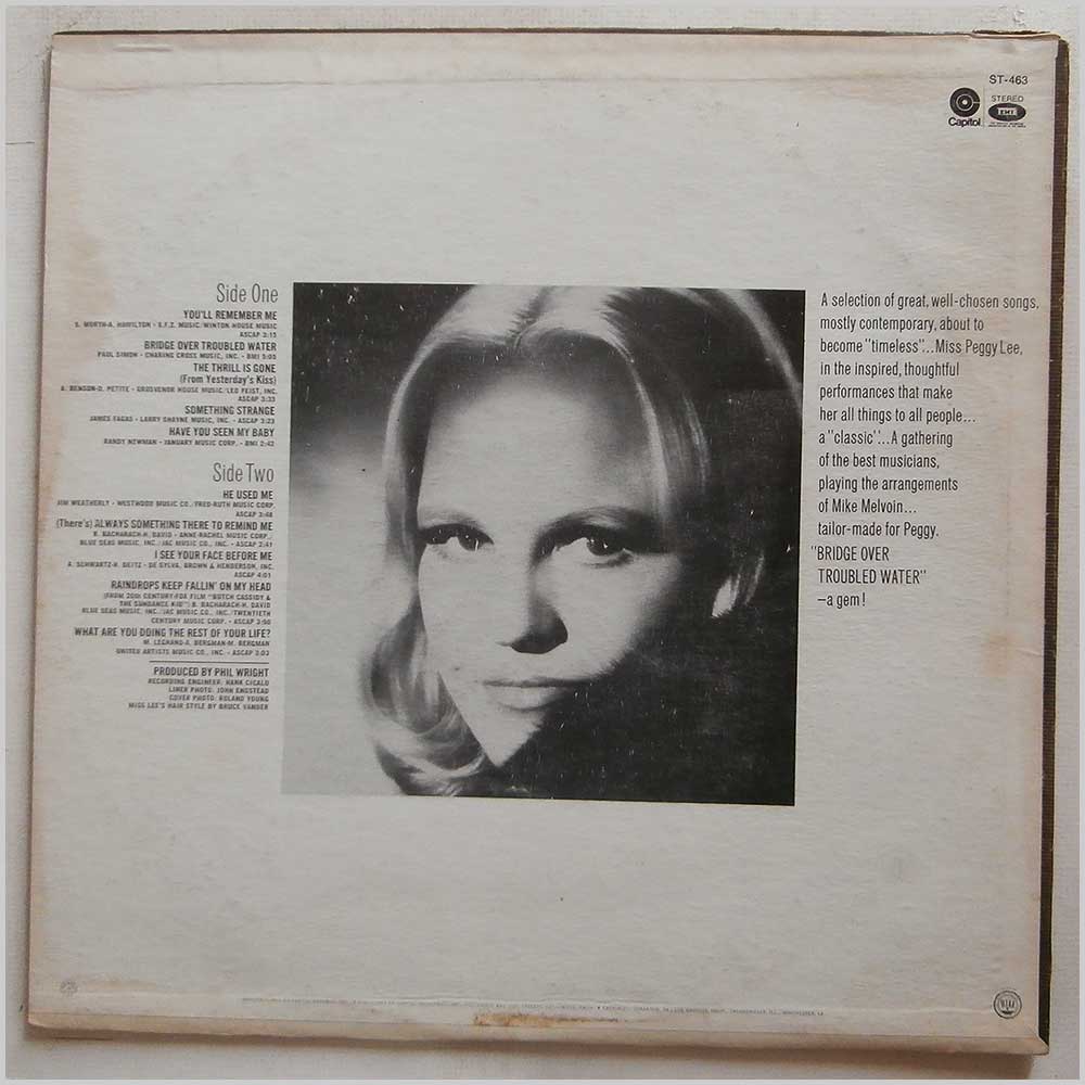 Peggy Lee - Bridge Over Troubled Water  (ST-463) 