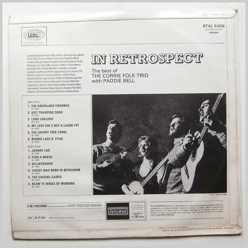 The Corrie Folk Trio with Paddie Bell - In Retrospect  (STAL 5005) 