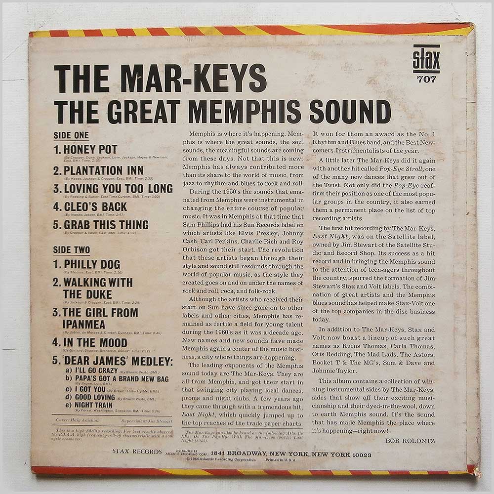 The Mar-Keys - The Great Memphis Sound  (STAX 707) 