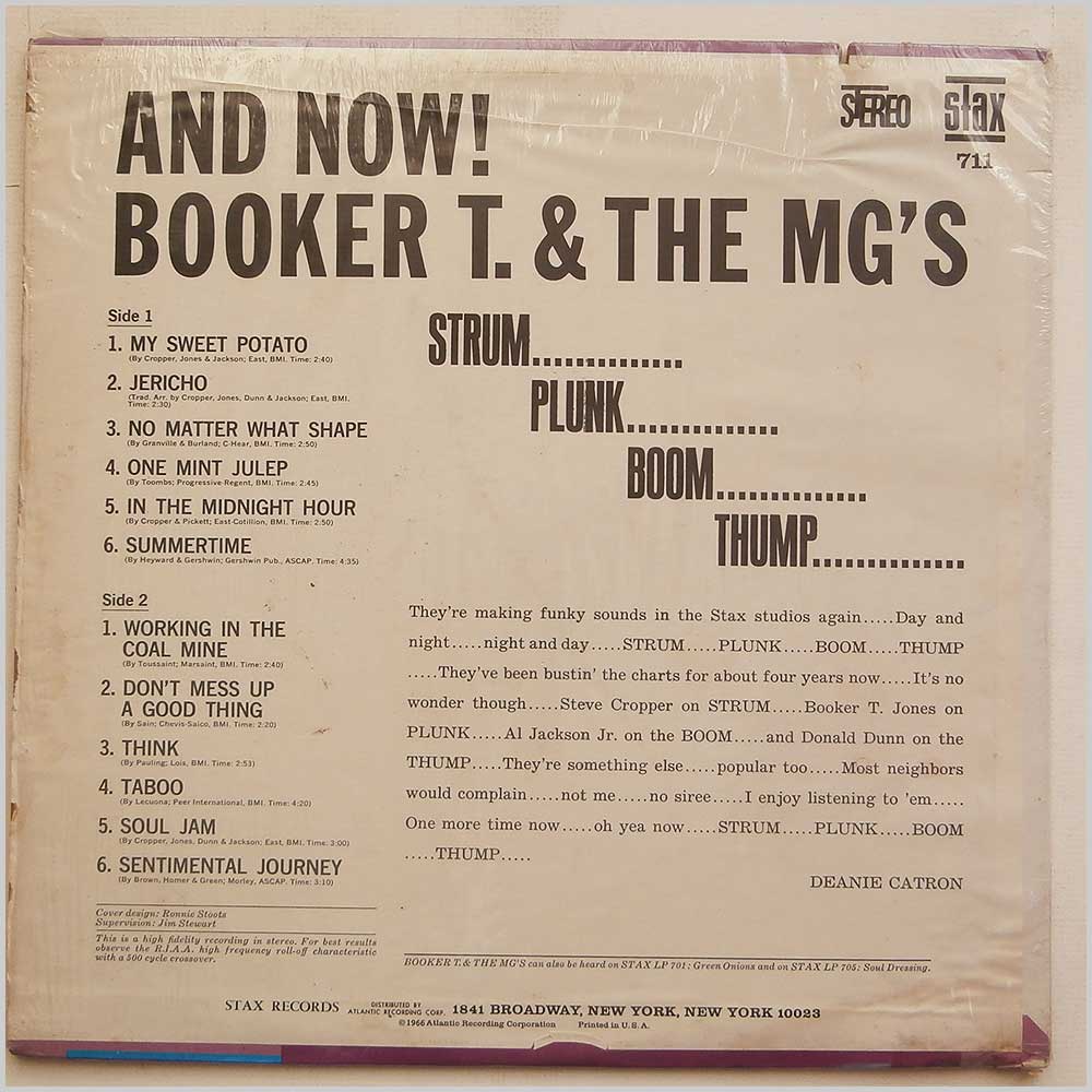 Booker T. and The MG's - And Now!  (STAX 711) 