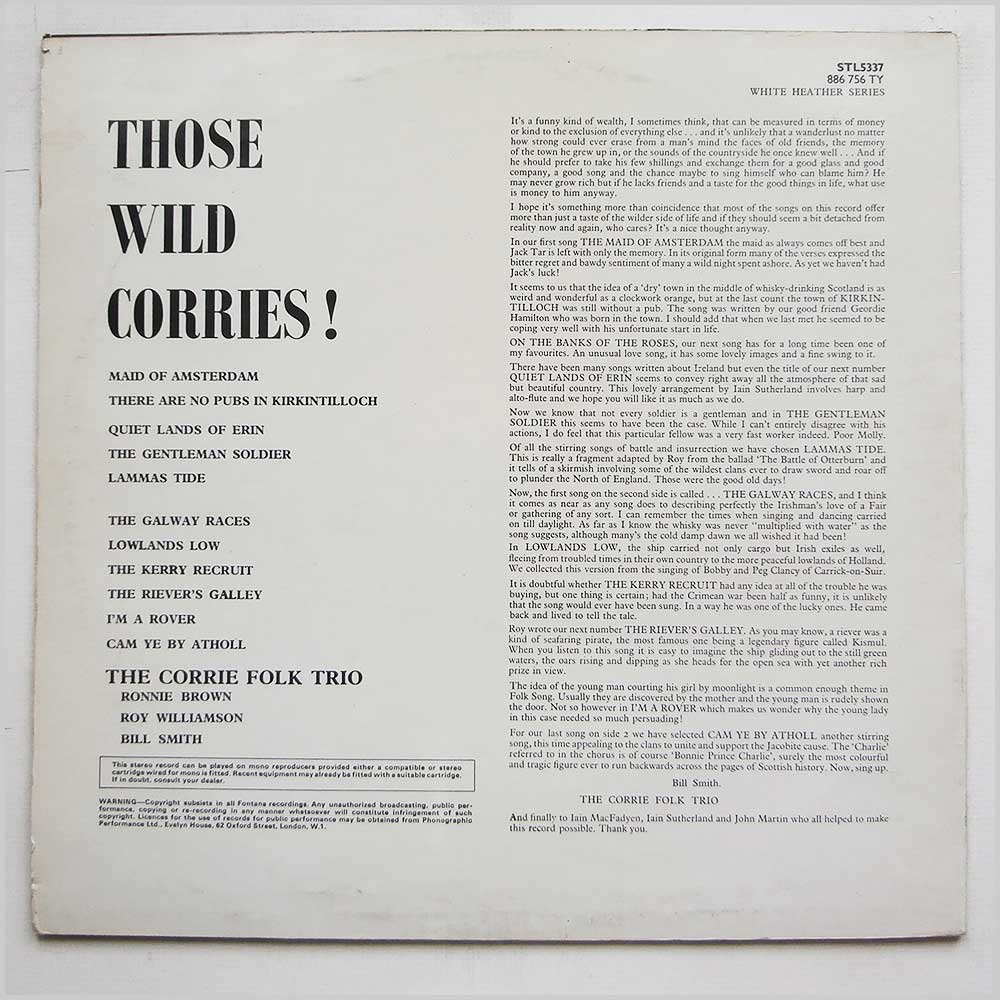 The Corries - Those Wild Corries  (STL5337) 