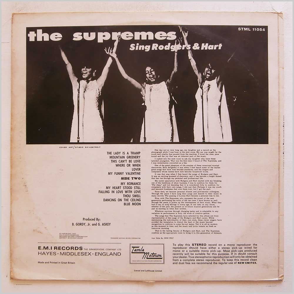 The Supremes - The Supremes Sing Rogers and Hart  (STML 11054) 