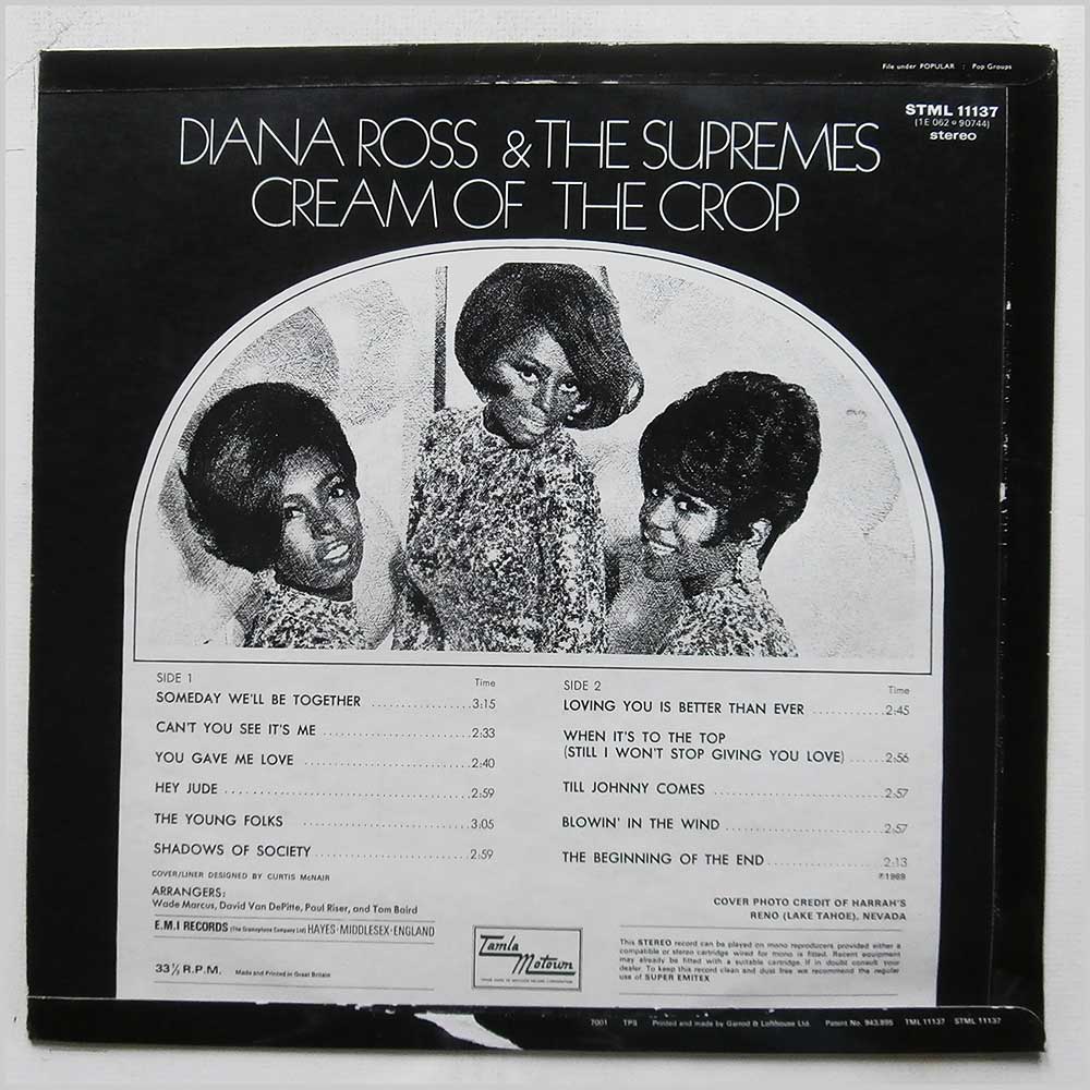 Diana Ross and The Supremes - Cream Of The Crop  (STML 11137) 