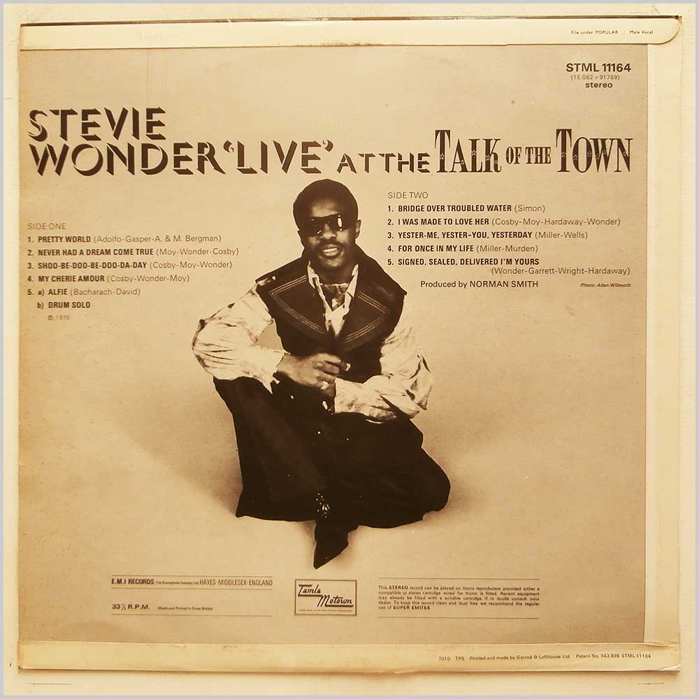 Stevie Wonder - Live At The Talk Of The Town  (STML 11164) 