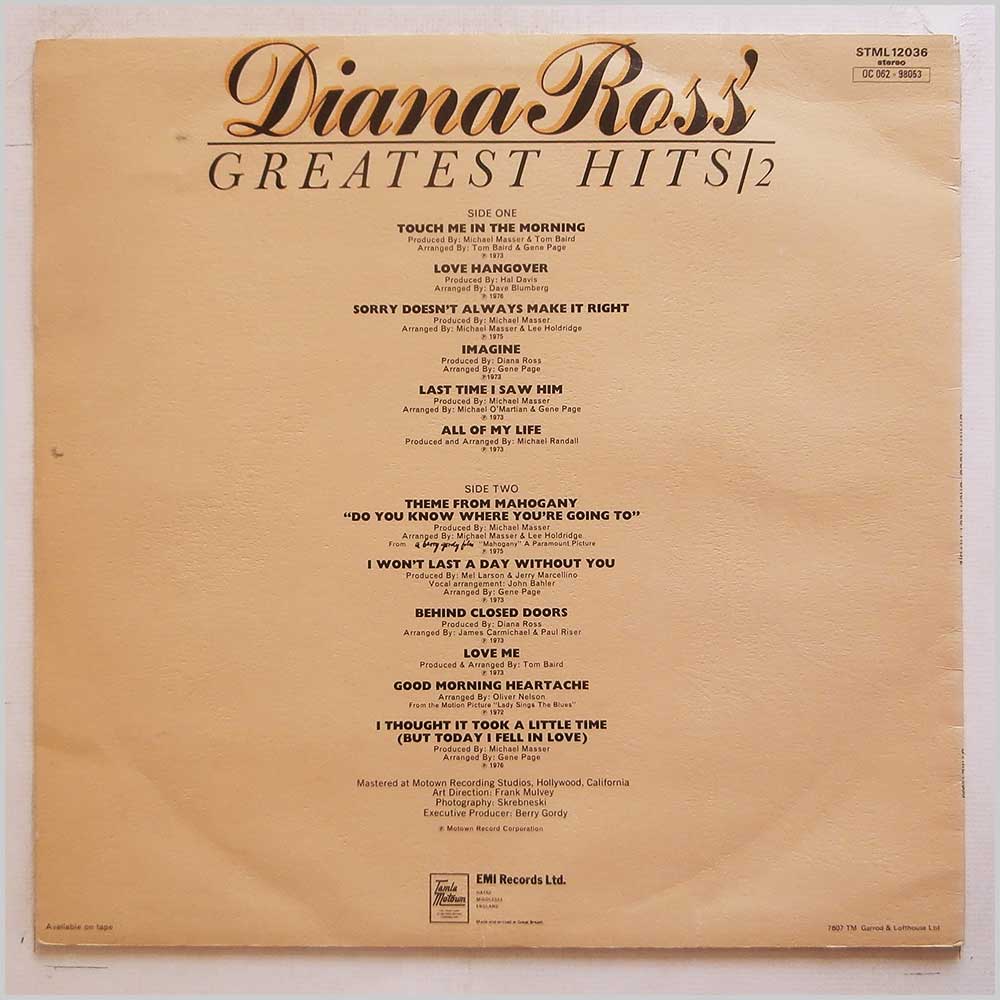 Diana Ross - Greatest Hits 2  (STML 12036) 