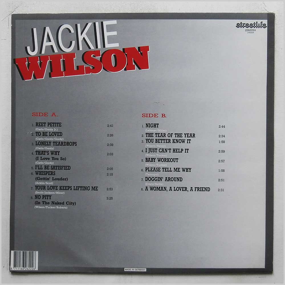 Jackie Wilson - 16 Greatest Hits  (STREETLIFE 2262224) 