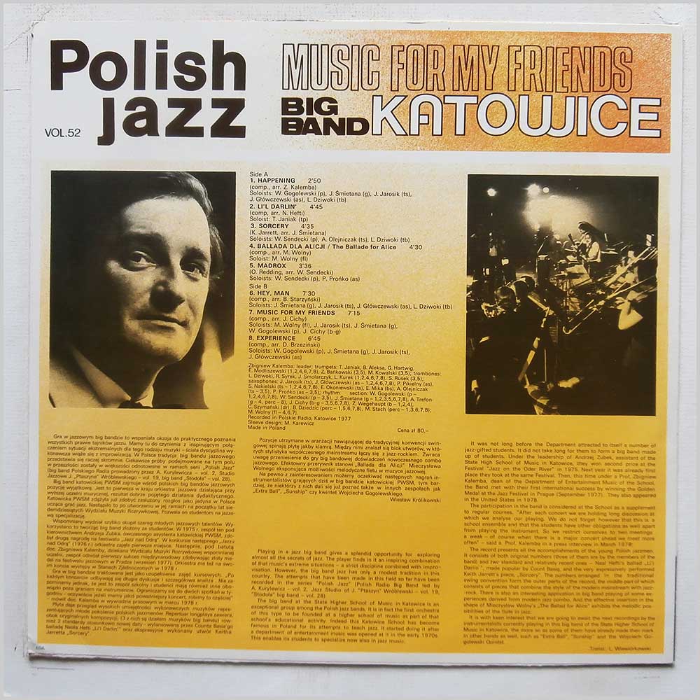 Big Band Katowice - Polish Jazz: Music For My Friends  (SX 1560) 