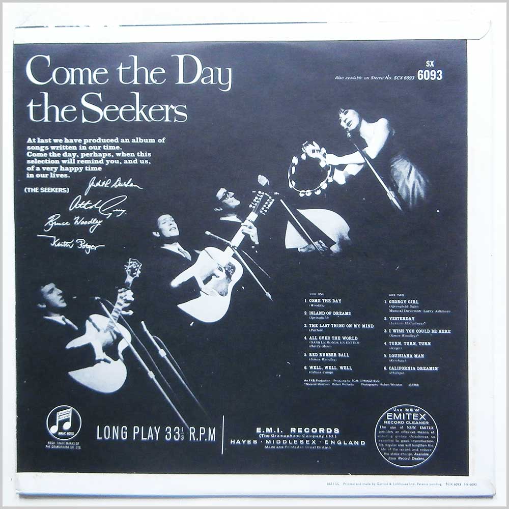 The Seekers - Come The Day  (SX 6093) 