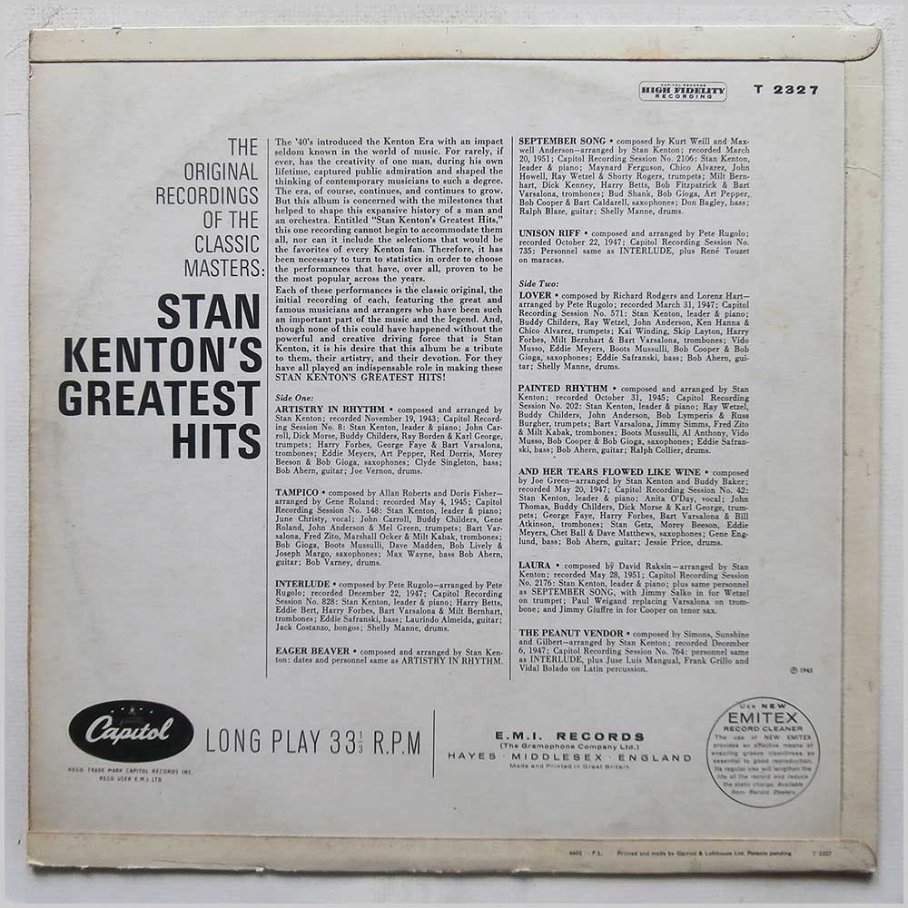 Stan Kenton - Stan Kenton's Greatest Hits  (T 2327) 