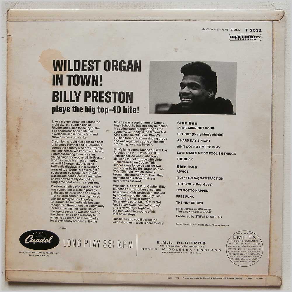 Billy Preston - Wildest Organ in Town  (T 2532) 