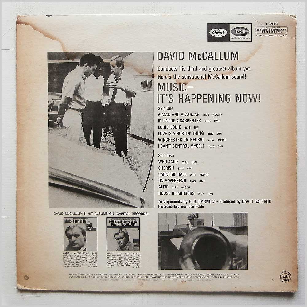 David McCallum - Music-It's Happening Now!  (T 2651) 