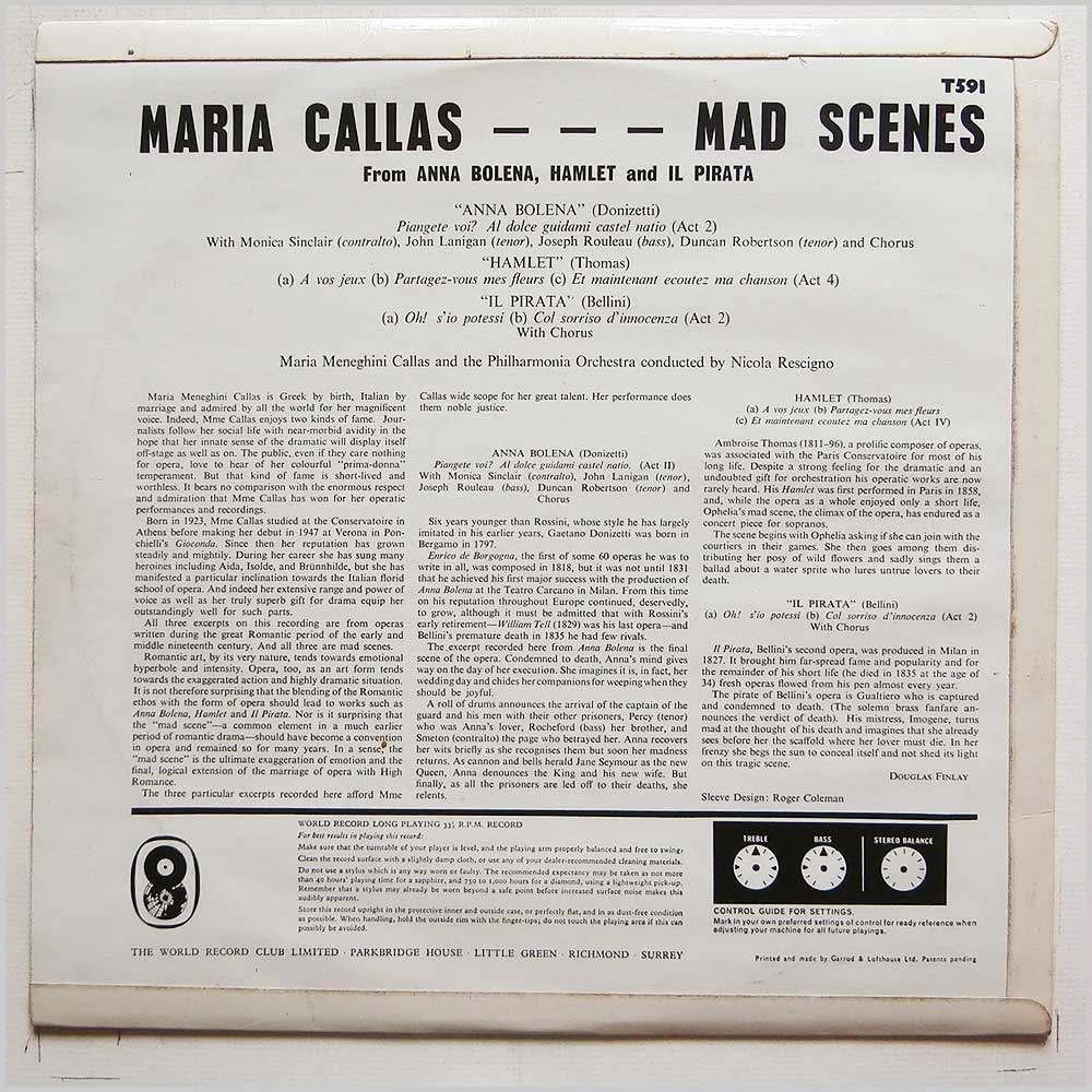 Maria Callas - Mad Scenes  (T591) 
