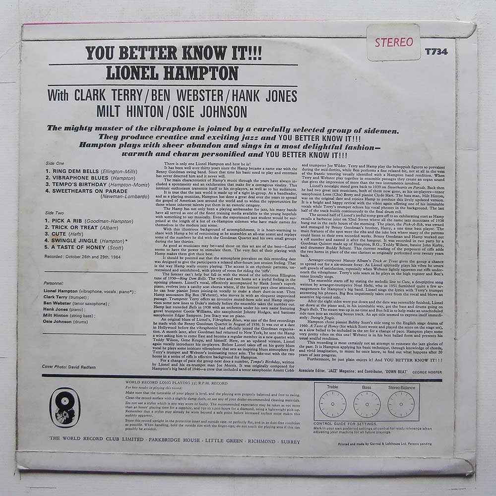 Lionel Hampton - You Better Know It!!!  (T734) 
