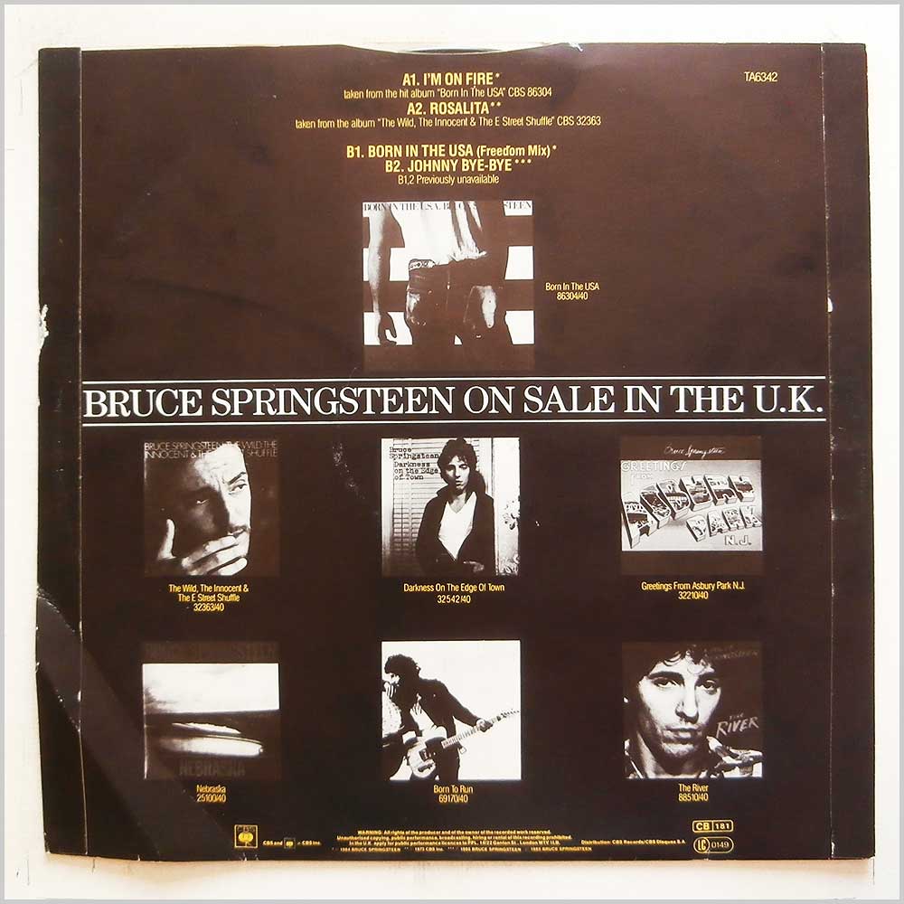Bruce Springsteen - I'm On Fire / Born in The USA  (TA6342) 