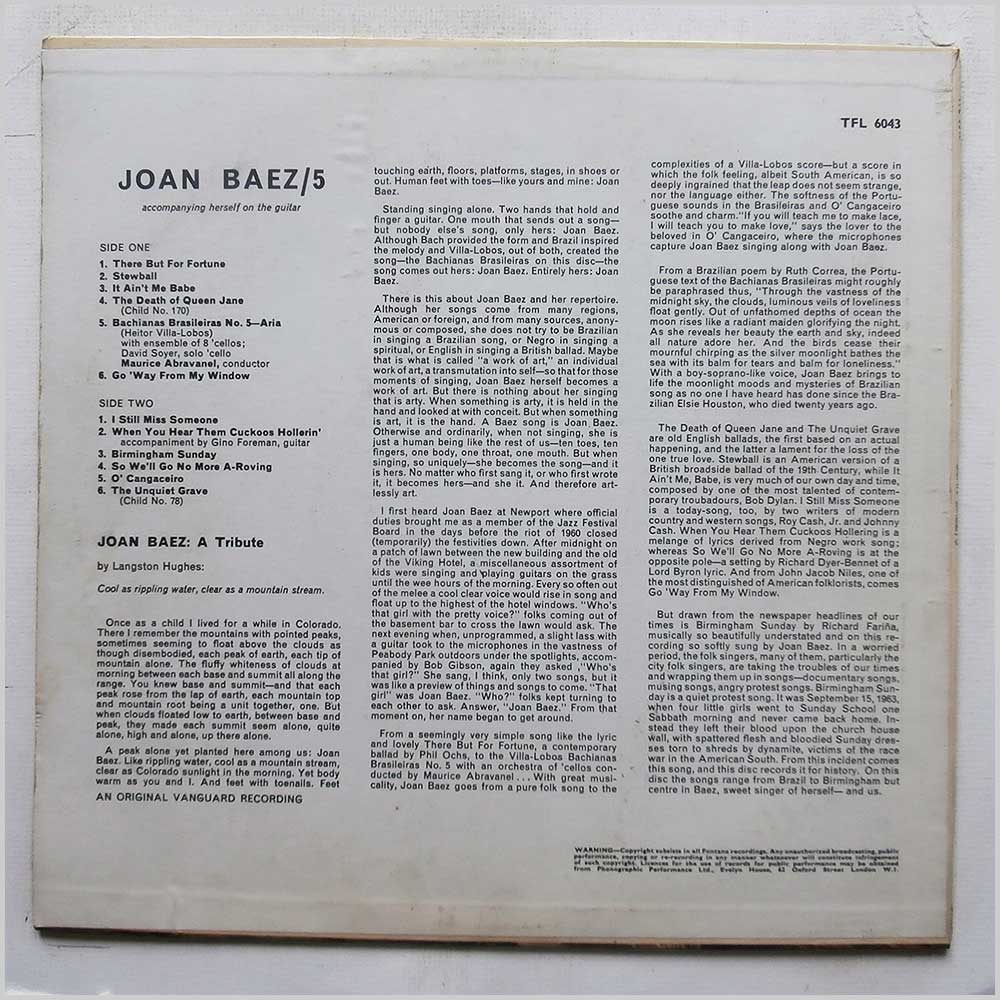 Joan Baez - Joan Baez 5  (TFL 6043) 