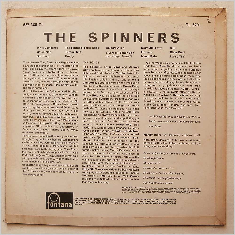 The Spinners - The Spinners  (TL 5201) 