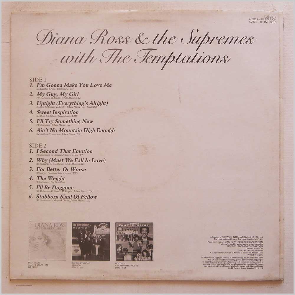 Diana Ross and The Supremes, The Temptations - Diana Ross and The Supremes With The Temptations  (TMS 3513) 