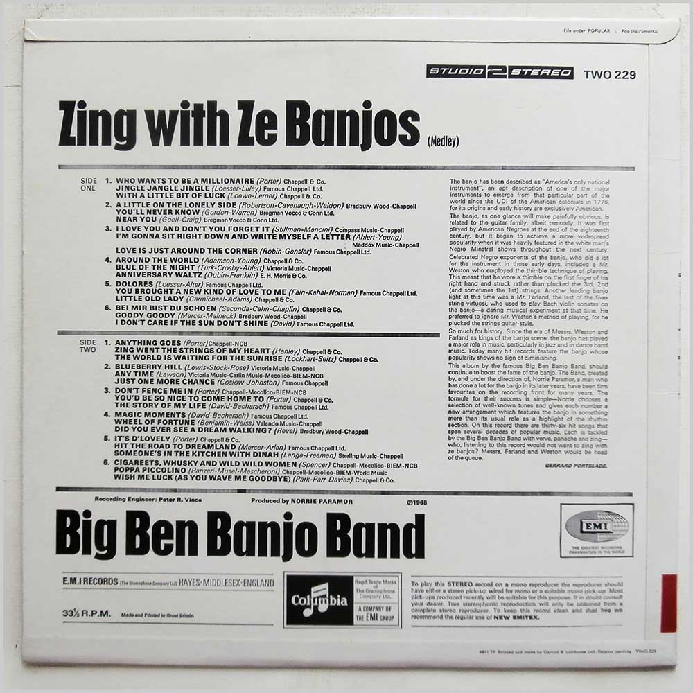 The Big Ben Banjo Band - Zing With Ze Banjos  (TWO 229) 