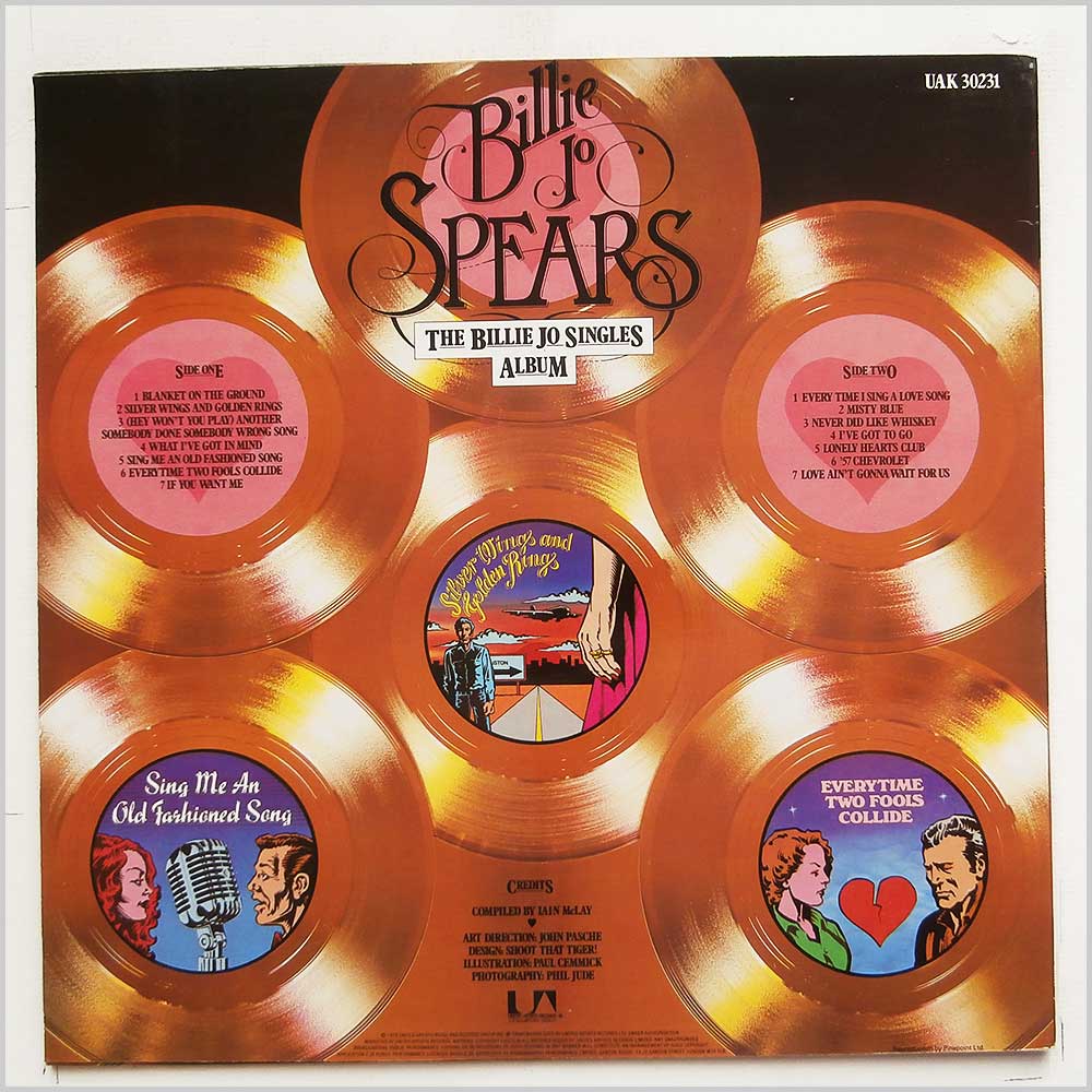 Billie Jo Spears - The Billie Jo Singles Album  (UAK 30231) 