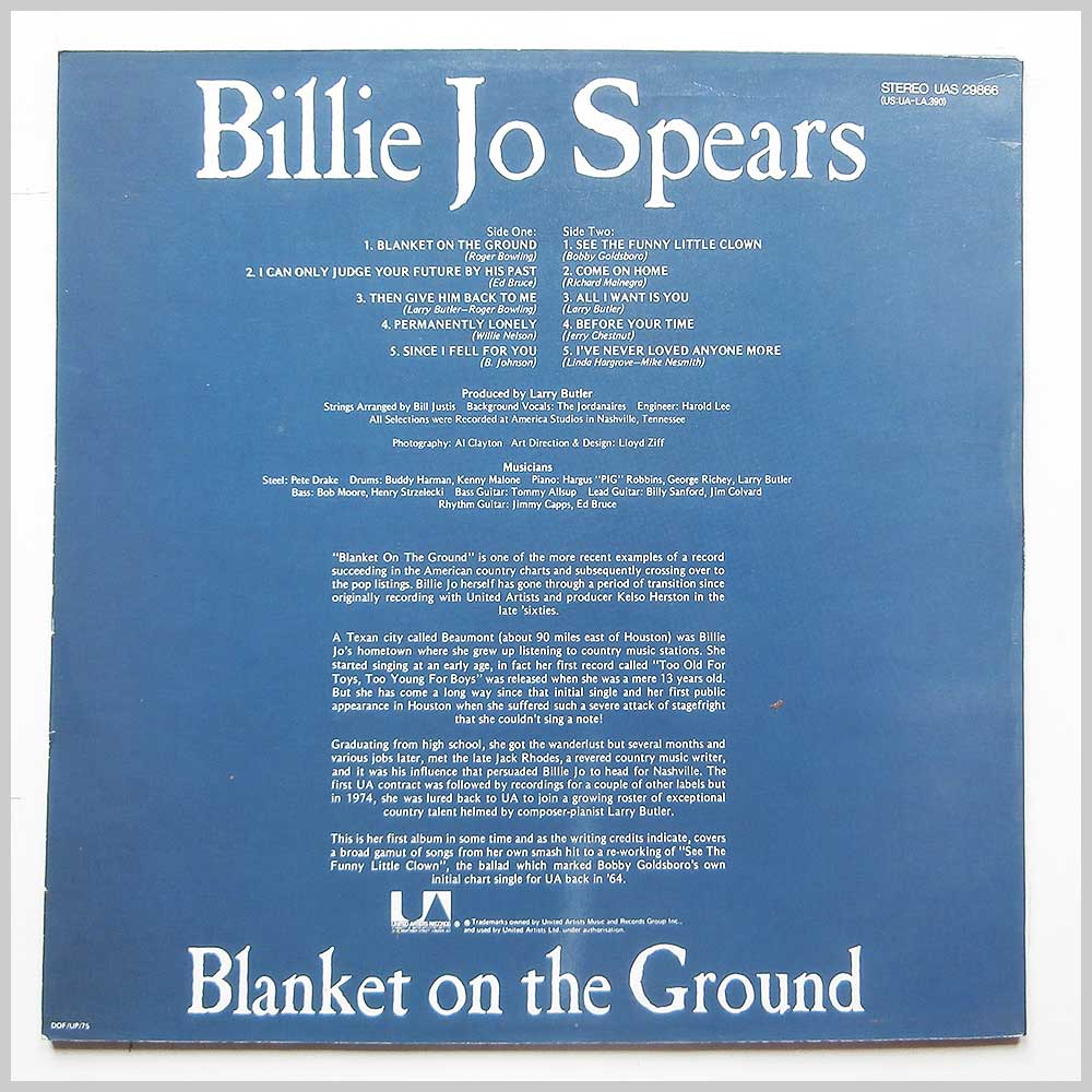 Billie Jo Spears - Blanket On The Ground  (UAS 29866) 
