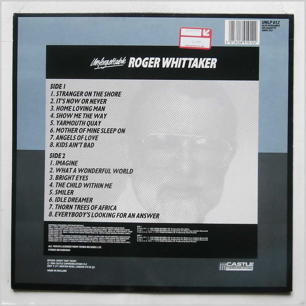 Roger Whittaker - Unforgettable: 16 Golden Classics  (UNLP 012) 