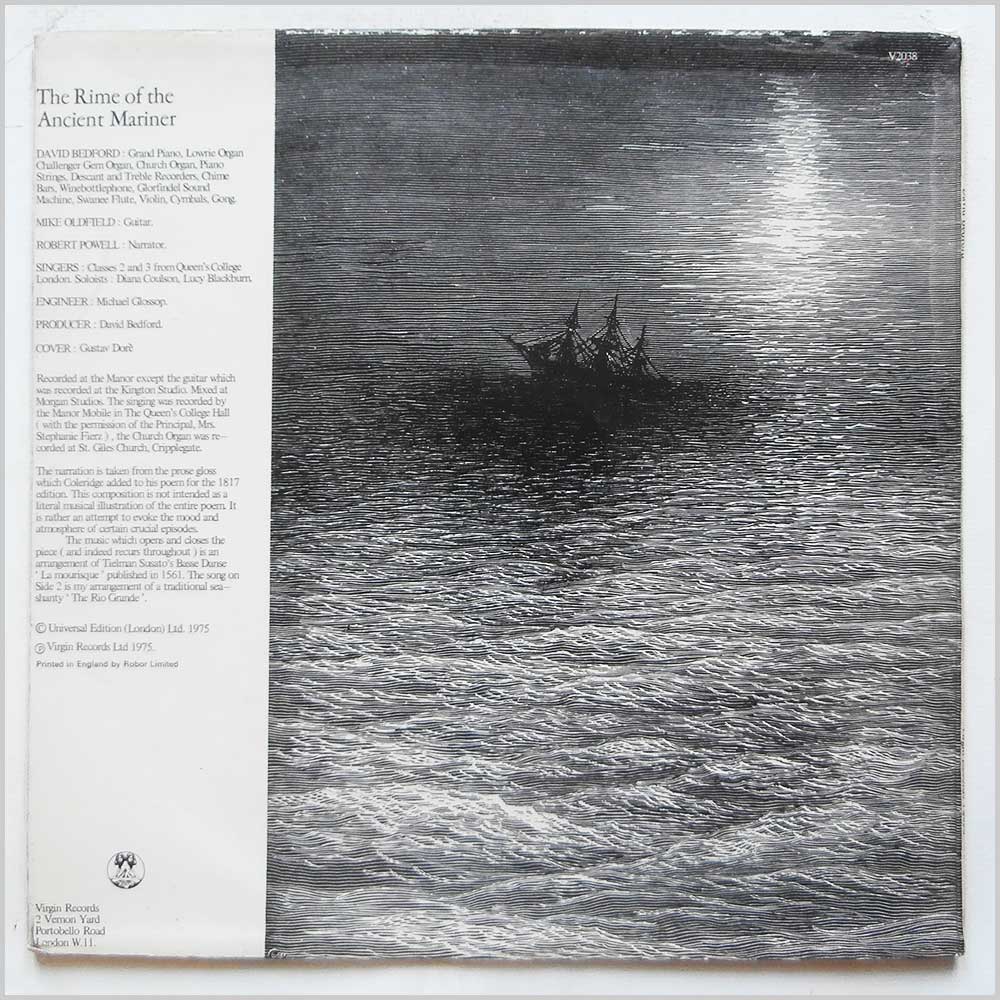 David Bedford, Mike Oldfield, Robert Powell - The Rime Of The Ancient Mariner  (V2038) 
