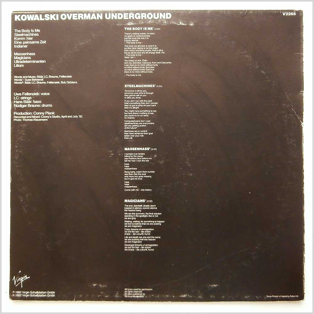 Kowalski - Overman Underground  (V2265) 