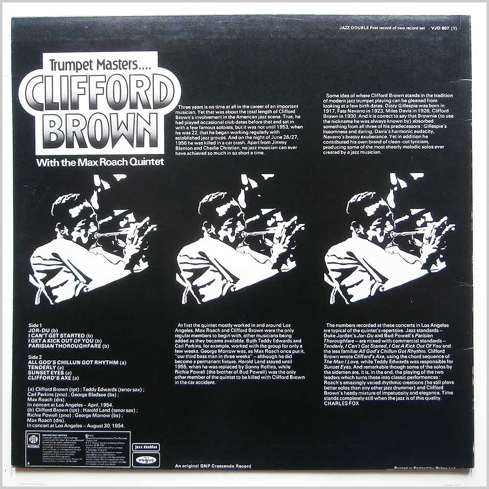 Clifford Brown - Trumpet Masters  (VJD 507) 