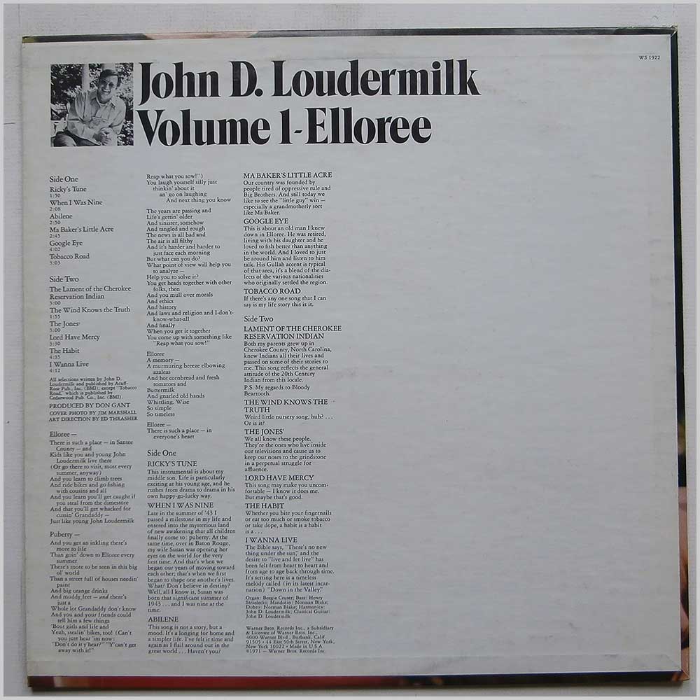 John D. Loudermilk - Volume 1 Elloree  (WS 1922) 