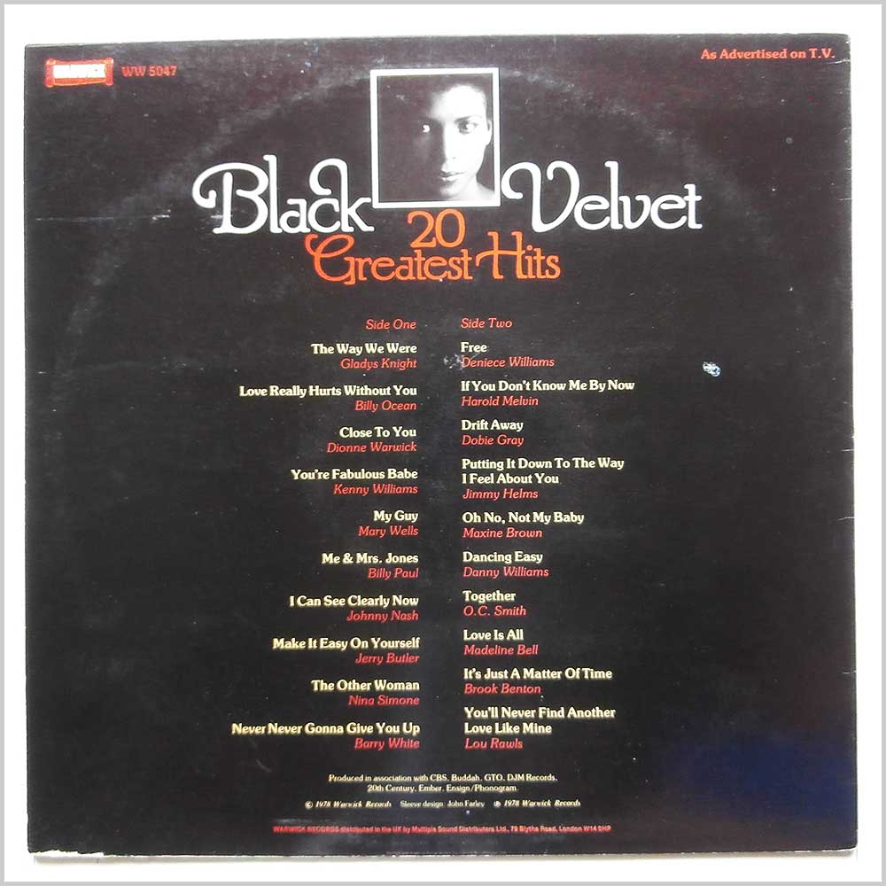 Various - Black Velvet 20 Greatest Hits  (WW 5047) 