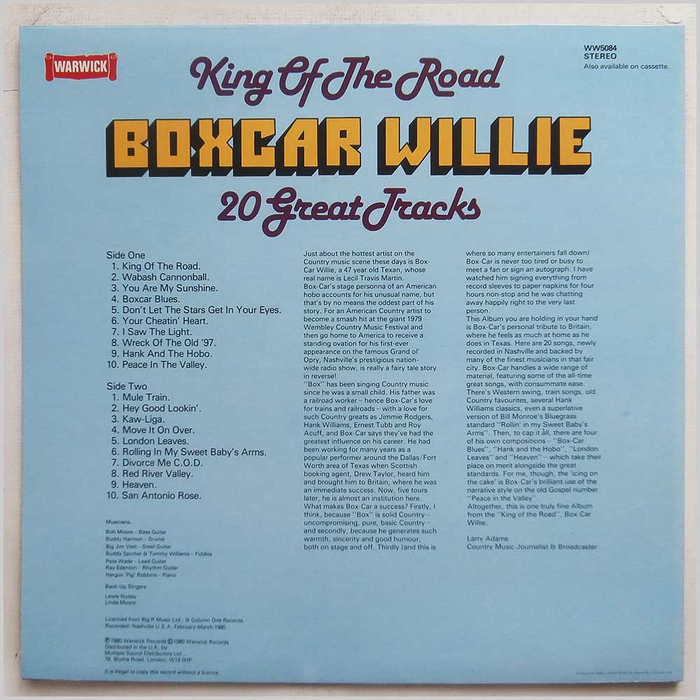 Boxcar Willie - King Of The Road  (WW 5084) 
