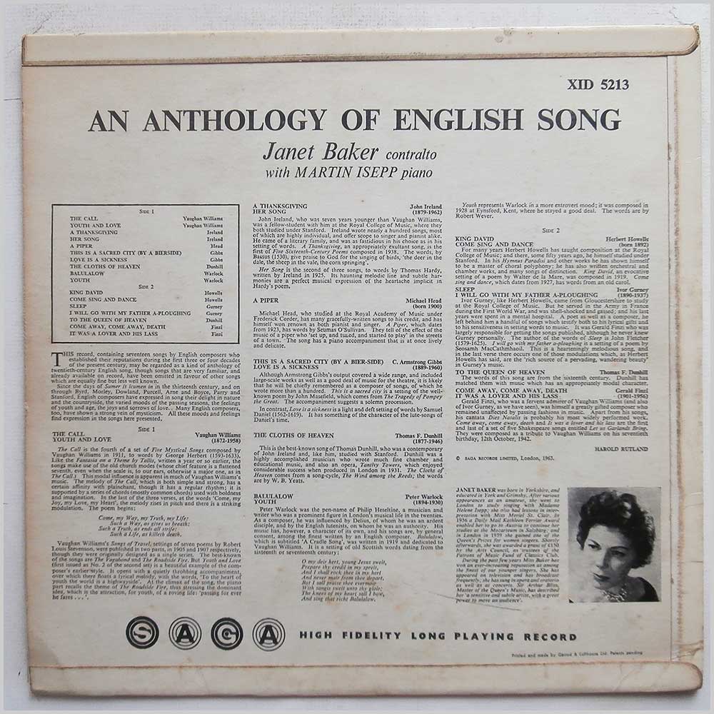 Janet Baker - An Anthology Of English Song  (XID 5213) 