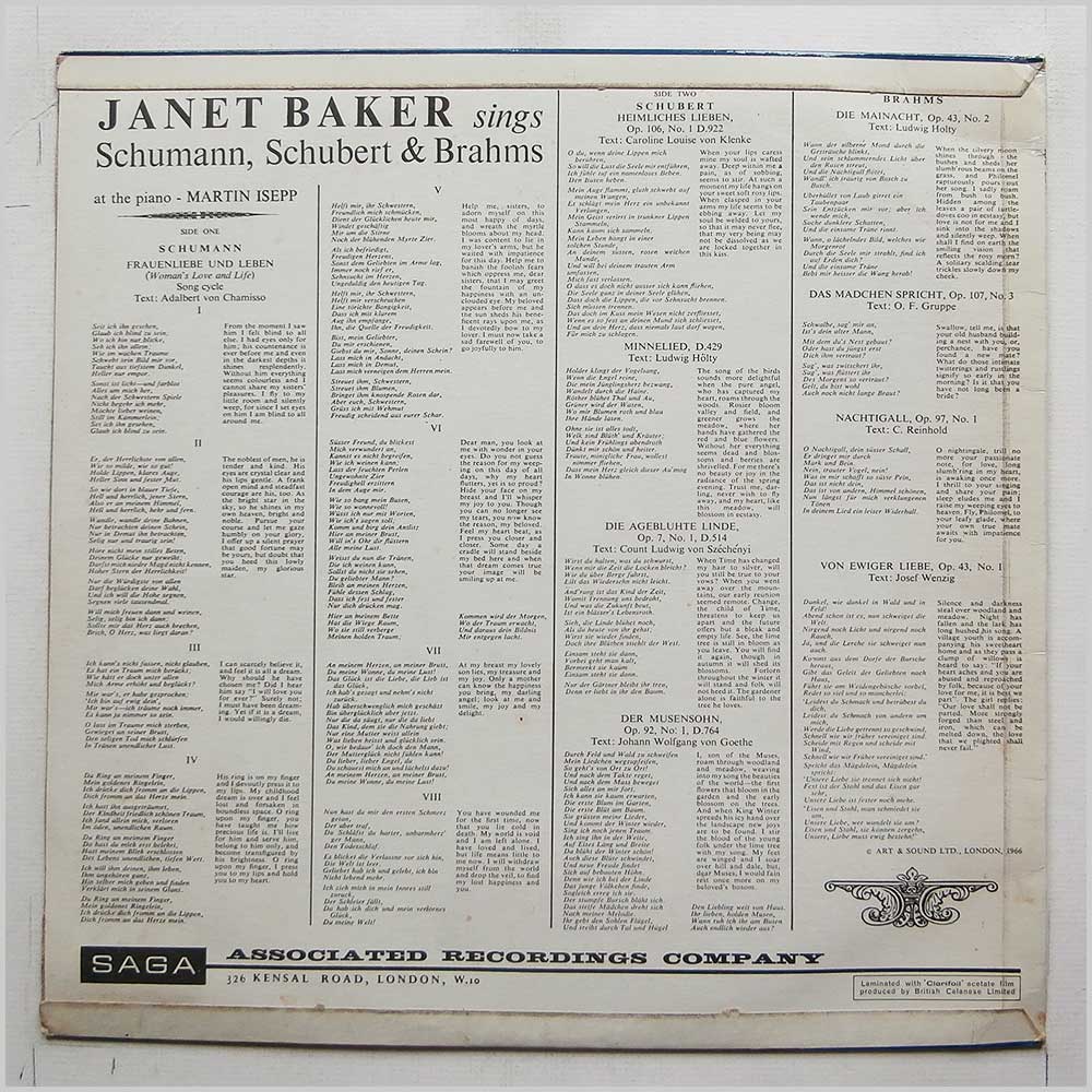 Janet Baker - Schumann, Schubert and Brahms  (XID 5277) 