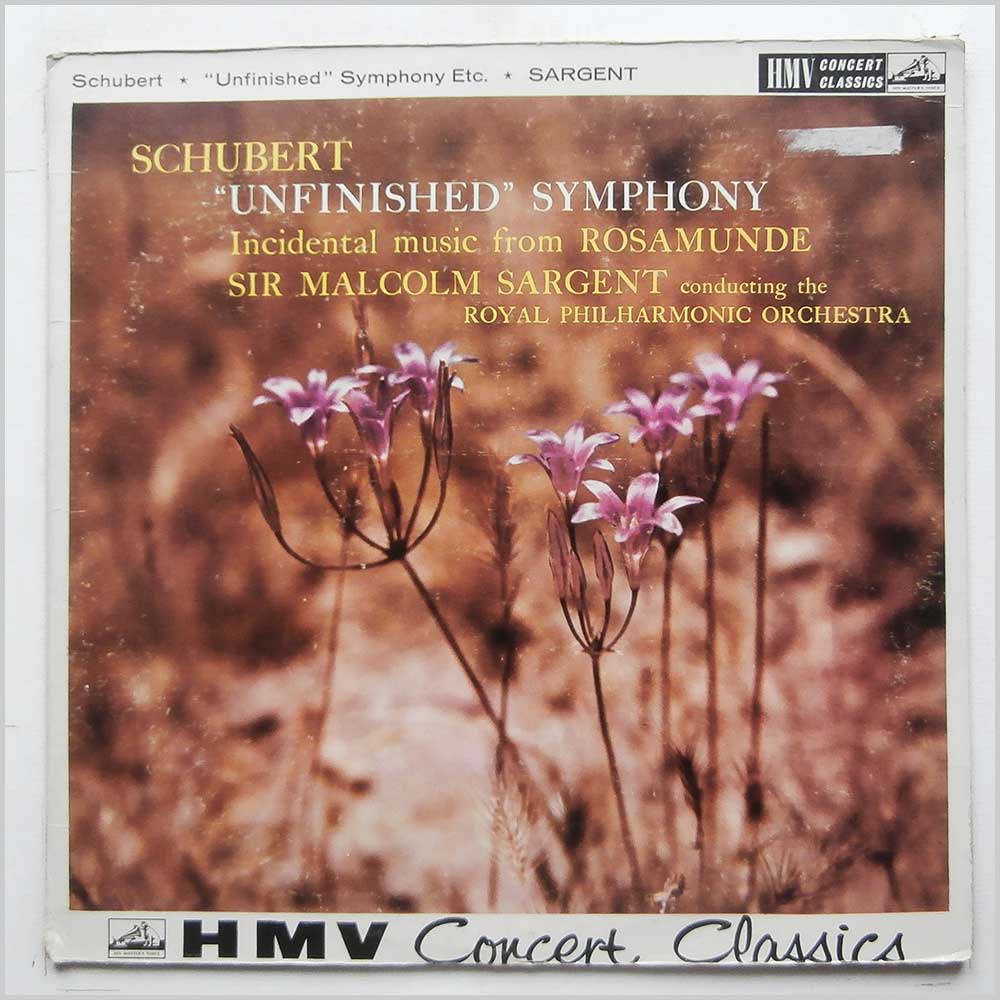 Sir Malcolm Sargent, Royal Philharmonic Orchestra - Schubert: Unfinished Symphony, Incidental Music From Rosamunde  (XLP 20029) 