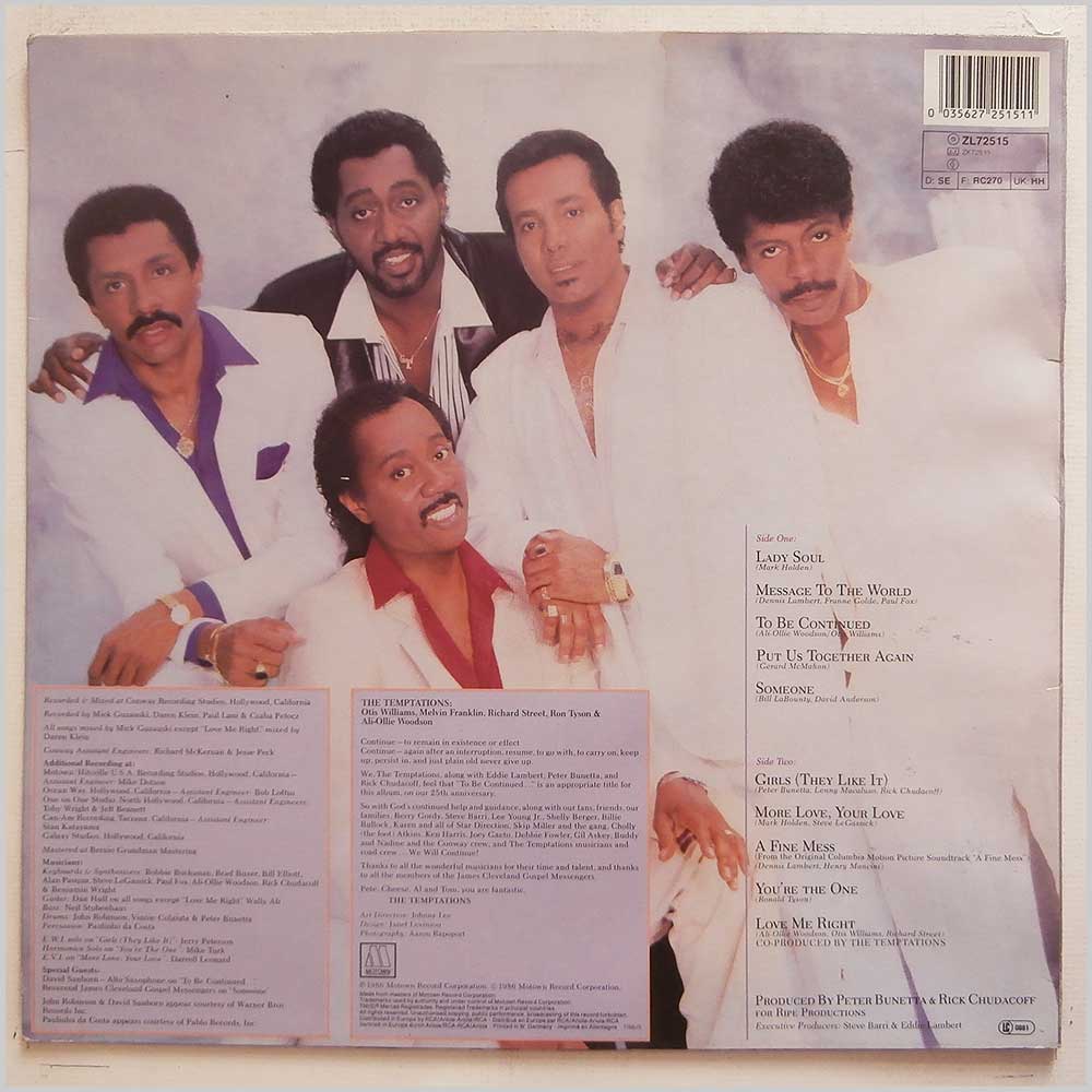 The Temptations - To Be Continued  (ZL72515) 